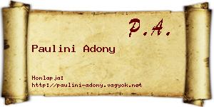 Paulini Adony névjegykártya